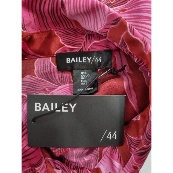 Bailey 44 Womens Red & Pink Floral Long Sleeve Button-Up Shirt. Size L, NWT - Picture 3 of 8